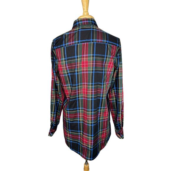ORVIS Carefree Poplin Cotton Blend Button Up Shirt Size 10 Womens Tartan Plaid - Picture 3 of 9